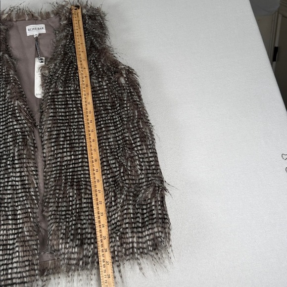 Olive Oak Faux Fur Vest Women XS Soft Mauve‎ Brown Boho Festival Shag LV5F9476 - Picture 12 of 12